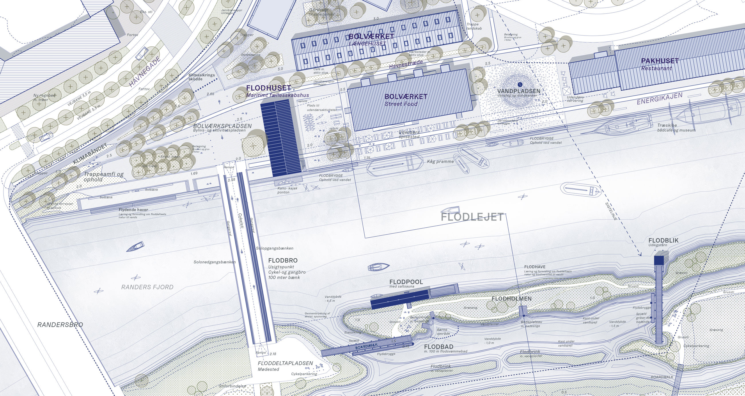 Udsnit af planen for Flodlejet
