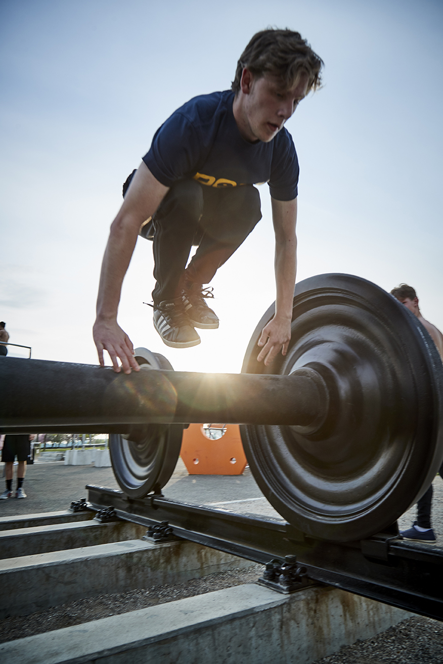 Parkourudøver på Randers Industri Parkour